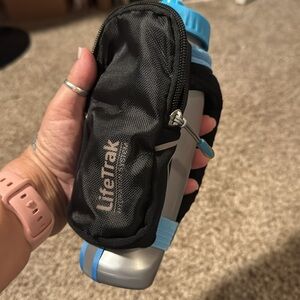 LifeTrac Hydration System water bottle for walk:run/gym - 16 oz, reflective